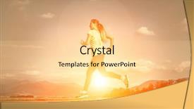  Presentation with road light - Presentation theme consisting of beautiful female running on road background and a blonde colored foreground