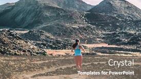  Presentation with endurance - Colorful PPT layouts enhanced with endurance-training-on-mountain-hills backdrop and a gray colored foreground