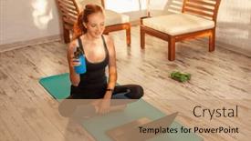  Presentation with millennial - Presentation consisting of enduring-concentrated-sport-woman background and a coral colored foreground