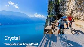  Presentation with cycling - Slide deck consisting of enduro flow sentiero ponale trail background and a teal colored foreground