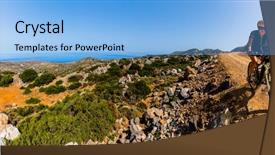  Presentation with cycling - Cool new theme with enduro trail track outdoor sport backdrop and a light blue colored foreground