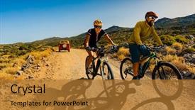  Presentation with cycling - Presentation featuring enduro trail track outdoor sport background and a gold colored foreground
