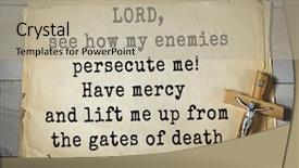  Presentation with bible psalms - Amazing slide deck having enemies persecute me have mercy backdrop and a mint green colored foreground