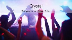  Presentation with standing out in the crowd - Audience pleasing slide set consisting of energetic deejay standing by turntables backdrop and a sky blue colored foreground