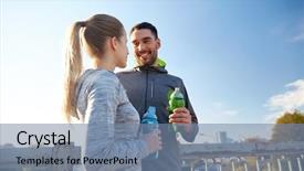  Presentation with friendship - Theme enhanced with energetic team - fitness sport friendship and lifestyle background and a seafoam green colored foreground