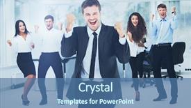  Presentation with successful group of surgeons - Slide deck with energetic team - portrait of happy successful business background and a  colored foreground