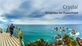  Presentation with pacific - Beautiful PPT layouts featuring energetic-woman-photographer backdrop and a light blue colored foreground