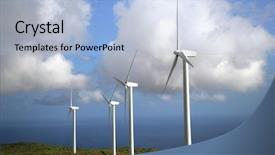  Presentation with wind turbines - Cool new presentation theme with wind turbines backdrop and a light blue colored foreground