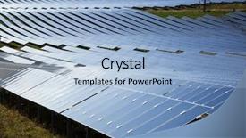  Presentation with solar power plant - Beautiful PPT theme featuring energie solaire - field of solar panels backdrop and a  colored foreground
