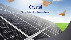  Presentation with solar panels - PPT theme consisting of energie solaire - solar energy panels against sunny background and a sky blue colored foreground