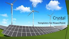  Presentation with solar wind energy - Cool new presentation with energie solaire - solar energy panels and wind backdrop and a light blue colored foreground