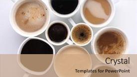  Presentation with coffee - Theme with energized - lots of coffee cups background and a coral colored foreground