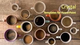  Presentation with coffee - Presentation theme having energized - lots of coffee cups background and a tawny brown colored foreground