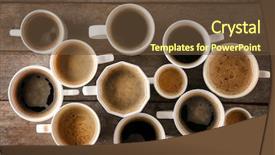  Presentation with wooden desk cup - Slides enhanced with energized - lots of coffee cups background and a tawny brown colored foreground
