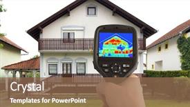  Presentation with loss - Beautiful slide set featuring energy - detecting heat loss backdrop and a violet colored foreground