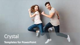  Presentation with cheerful - PPT theme having energy - full length portrait background and a gray colored foreground