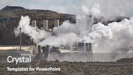  Presentation with iceland - PPT layouts having energy - geothermal power plant in iceland background and a dark gray colored foreground