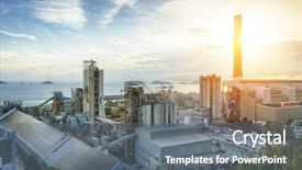  Presentation with petrochemical - Amazing PPT theme having energy - glow light of petrochemical industry backdrop and a gray colored foreground