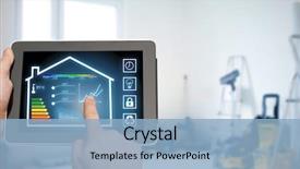  Presentation with temperature - Presentation theme with energy - home housing people and technology background and a light blue colored foreground