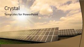  Presentation with industrial power - Cool new presentation design with energy - industrial landscape with fotovoltaic power backdrop and a lemonade colored foreground