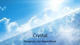  Presentation with solar panel - PPT theme having energy - photography of a solar panel background and a light blue colored foreground