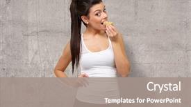  Presentation with energy bar - Beautiful presentation theme featuring energy - portrait of a woman showing backdrop and a gray colored foreground