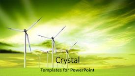  Presentation with energy power - Beautiful theme featuring energy - power at sunset backdrop and a yellow colored foreground