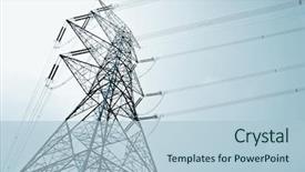  Presentation with energy power - PPT theme having energy - power transmission line background and a light blue colored foreground