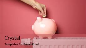  Presentation with energy savings - Colorful presentation theme enhanced with energy - savings concept female hand putting backdrop and a coral colored foreground