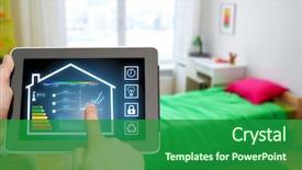  Presentation with smart home - PPT layouts consisting of energy - smart home and technology concept background and a forest green colored foreground