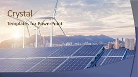  Presentation with wind energy - Presentation theme enhanced with energy - solar panels and wind turbines background and a lemonade colored foreground