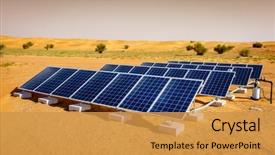  Presentation with energy conservation - Amazing slides having energy - solar panels in dubai desert backdrop and a gold colored foreground
