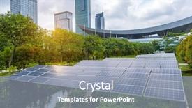  Presentation with solar park - Slides featuring energy - solar panels in the park background and a light blue colored foreground