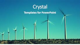  Presentation with spinning - Colorful slide deck enhanced with energy - spinning wind turbines backdrop and a teal colored foreground
