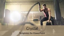  Presentation with information security training - Cool new presentation theme with energy - training at the gym backdrop and a coral colored foreground