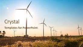  Presentation with wind energy - PPT layouts featuring energy - wind mills during bright summer background and a cream colored foreground