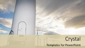  Presentation with energy power - Presentation design enhanced with energy - windmills for electric power production background and a lemonade colored foreground