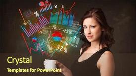  Presentation with white - Amazing theme having energy accounting analysis - businesswoman standing and holding backdrop and a tawny brown colored foreground