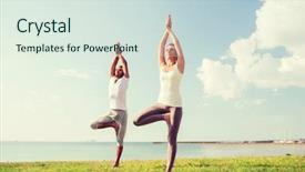  Presentation with friendship - Beautiful PPT theme featuring energy balance - fitness sport friendship and lifestyle backdrop and a sky blue colored foreground
