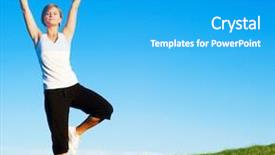  Presentation with complete - Amazing slide deck having energy balance - young woman doing yoga backdrop and a  colored foreground