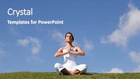  Presentation with nature community - Presentation design enhanced with energy balance - young woman enjoying nature background and a teal colored foreground