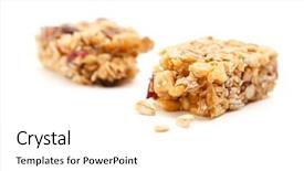  Presentation with energy bar - Amazing PPT theme having energy bars - broken granola bar isolated backdrop and a white colored foreground