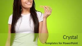  Presentation with energy bar - PPT theme having energy bars - portrait of a young woman background and a yellow colored foreground