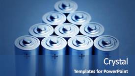  Presentation with battery - Cool new PPT theme with energy battery - batteries backdrop and a ocean colored foreground