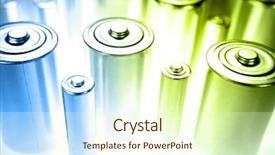  Presentation with battery - Theme featuring energy battery - closeup of batteries studio shot background and a cream colored foreground