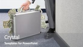  Presentation with dr holding ipad - Presentation enhanced with energy budget - businessman holding briefcase background and a gray colored foreground