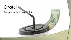  Presentation with cup coffee - PPT theme featuring energy budget - closeup of 20 usd dollar background and a white colored foreground