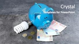  Presentation with power bank - Theme with energy budget - saving electric power concept ceramic background and a  colored foreground