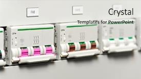  Presentation with power lines - Cool new theme with energy bus - automatic electrical fuseboxes and power backdrop and a light gray colored foreground