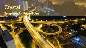  Presentation with freeway - PPT theme consisting of energy bus - freeway in night background and a tawny brown colored foreground